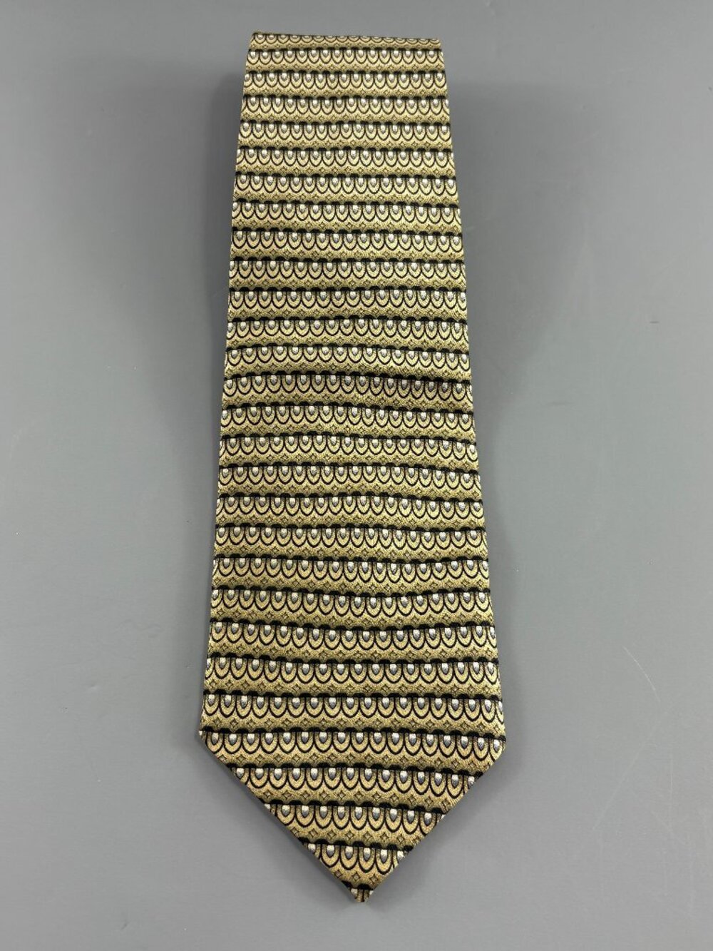 Hill & Archer Tan / Black Geometric Men's Tie 4" x 60"